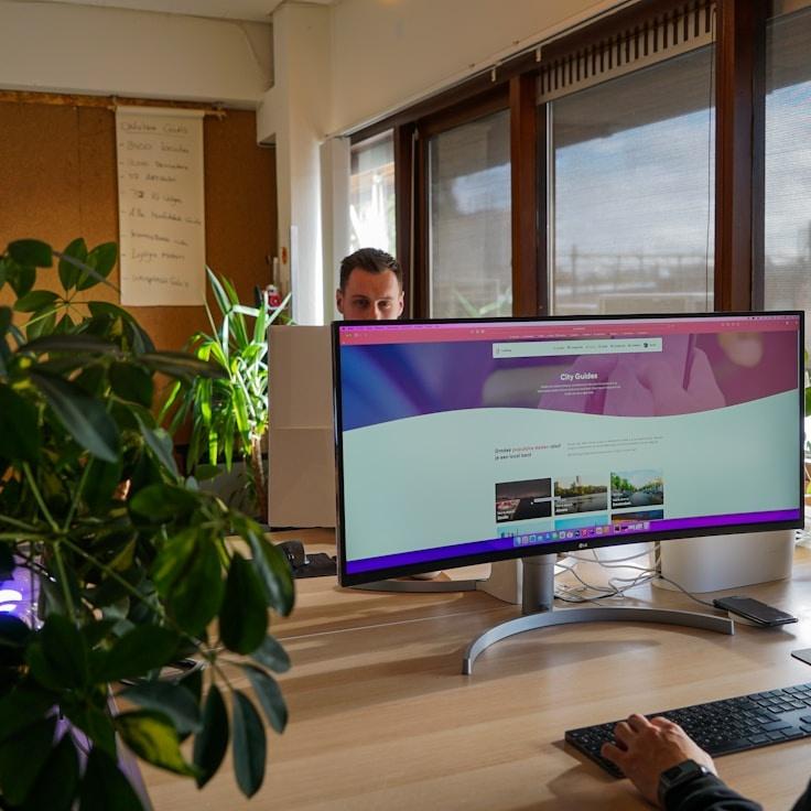 Mobile app development process showing collaborative team environment